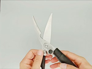 Kitchen Utility Scissors - Spring Loaded Kitchen 3mm Thickness Blades Scissors with Lock and PP comfortable Handle for Cutting Chicken, Bone, Meat,BBQ,Seafood,Herbs