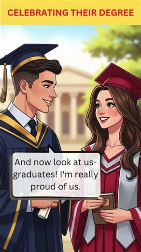 Short Conversation Celebrating Graduation and Degree Achievement#learnenglish