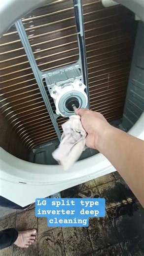 LG split type inverter AC deep cleaning. #aircon #hvacmaintenance