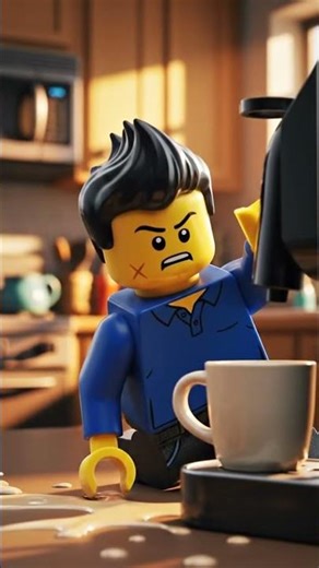 Mr. Guy Brick vs the coffee machine #shorts #comedy #lego