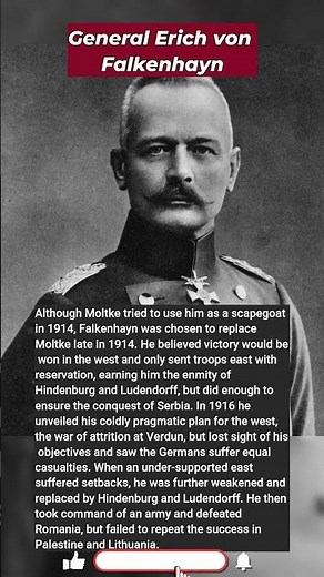 General Erich von Falkenhayn #ErichVonFalkenhayn #WW1 #WorldWar1