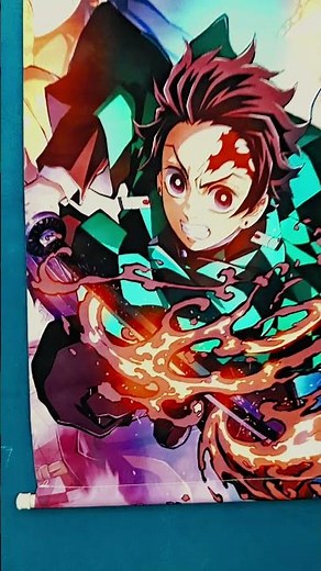 Tanjiro Flame Blade Wall Scroll 🔥 | Demon Slayer Room Setup