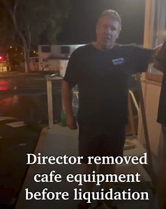 The director of a collapsed Gold Coast cafe chain was filmed removing a coffee machine and other equipment in the early hours of the morning. ☕ FULL VIDEO: ▶️ https://bit.ly/3SZL8mM | Gold Coast Bulletin