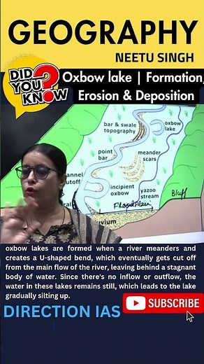 Oxbow lakes | River meanders | Kanwar lake is the largest oxbow lake in India. By Neetu Singh