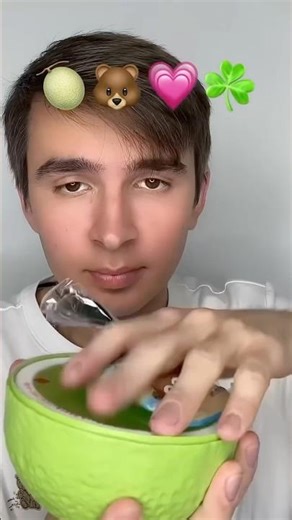 Green slime eating challenge #slime #food #challenge #funny #mukbang