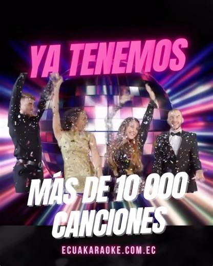 Ecuakaraoke® Internacional on Instagram: "🎉 ¡Ya superamos las 10 000 canciones en el repertorio de Ecuakaraoke Internacional! 🎤🎶 ✅ Porque sumamos canciones todos los días 👂 Porque escuchamos lo que nos pides 🚀 Porque crecemos gracias al esfuerzo que ponemos para que nos sigas eligiendo todos los días como tu karaoke preferido 💛 🎙🎵 ¡Vamos juntos por más canciones que te vuelen la cabeza! 👉 ¿Qué esperas para ver todo lo nuevo que tenemos para ti? 🔥"