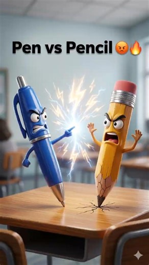 “Pen vs Pencil 😡🔥 – असली ताकत किसमें है रे?”