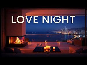 Romantic Music for Love Nights ❤️ Cozy Fireplace & Sea View Ambience Love, Relax, Chill (1 Hour)