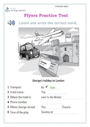 Listening comprehension online exercise for Grade 5