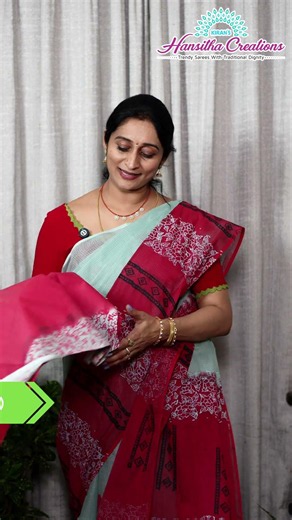 Stunning Cotton Saree | Mirchi Red and Apple Green Combo | Kiranmai Sarees #shorts #kiranmaisarees