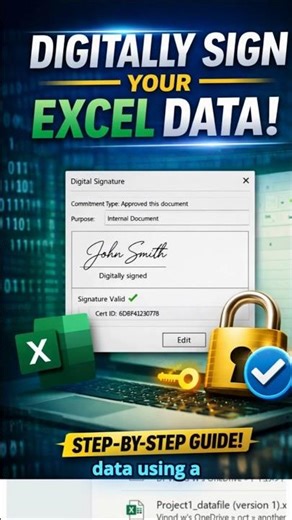 Add Digital Signature in Excel #shorts