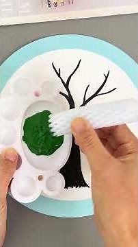 Teach you how to draw a spring tree with fruit net, it's simple and fun, come and try it!