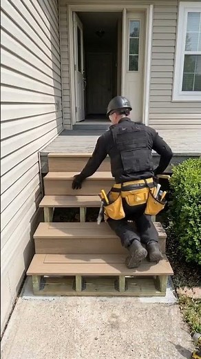 Building Composite Deck Stairs From Scratch (Full Build) #shorts