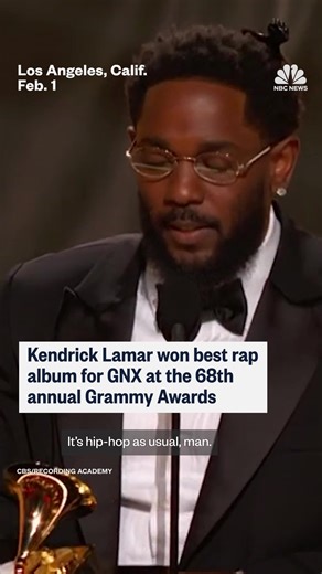 Kendrick Lamar is now the rapper with the most-ever Grammy wins, surpassing Jay Z’s previous record of 25. | NBC News