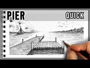 How to Draw a PIER in One Point Perspective STEP by STEP