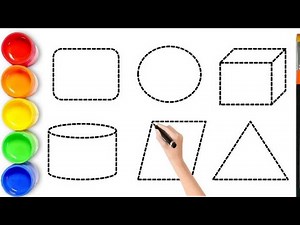 How to Draw 3D Shapes for Beginners | Shapes Drawing and Coloring | Geometric shapes