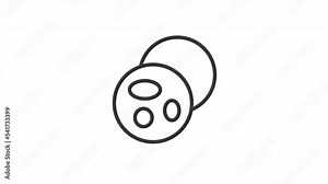 Animated cookies linear icon. Browser cookie. Collect and store information. Website experience. Seamless loop HD video with alpha channel on transparent background. Outline motion graphic animation