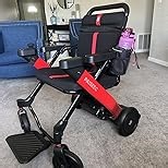 Foldable Electric Wheelchair for Adults & Seniors, Power Wheelchair Walker Combo with Height-Adjustable Handles, Airline Approved, Travel Size, 18 Miles Range, Paiseec W1 Motorized Wheelchair, Grey