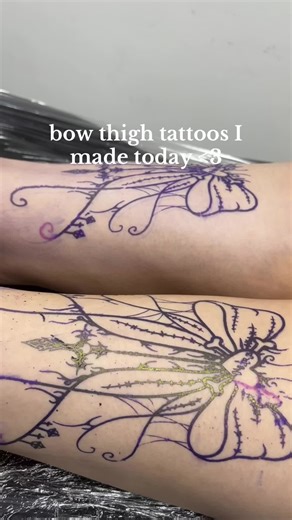 Bow Thigh Tattoo Ideas for Women