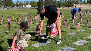 Flags-in Day at Northern Nevada Veterans Memorial Cemetery in Fernley