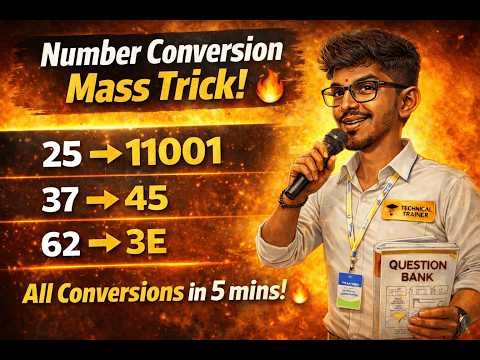 Number Conversion Tricks in 5 Minutes | Binary, Octal, Hex Easy Method 🔥Exam & Interview Important