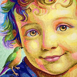 The BOY and the LITTLE BIRD Quilt Pattern, Fabric Collage, Applique - Etsy