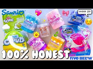 Store Bought Slimes Review Under $5 🎀 Sanrio & More from Five Below 🌧