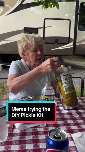 Our Meme trying the DIY pickle kit as The Pickled Guy 😀 #picklereview #brinetime #diypickles