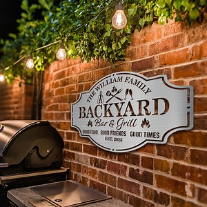 Personalized Backyard Pool Metal Sign LED Light, Outdoor Wall Art Decor, Pool Signs for Outdoor, Custom Bar and Grill Sign Decor, BBQ Signs - Etsy