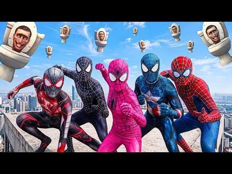 SPIDER-MAN vs SKIBIDI TOILET!! Can the Spider Team Save the Entire City!? ( Epic Action )