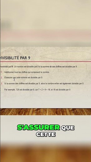 DIVISIBILITÉ PAR 9: Simplifier les maths! Regarde ça!