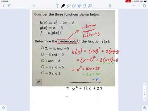 Intermediate Algebra: Composite and Inverse Functions -- 2