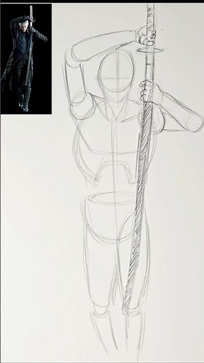 How to Draw Powerful Dynamic Poses in 15 seconds #shorts