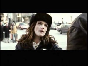 Fred Claus scene with Marina City in background