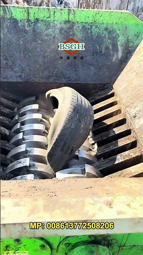 Double Shaft Shredder Demo for Tyres | Industrial Tire Shredding Machine for Rubber Recycling