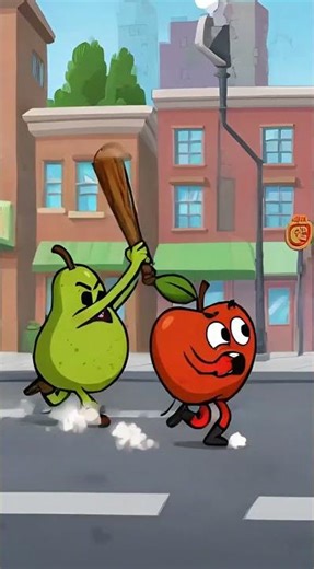 Apple vs Pear | Who will win? #funny #viral #animation #cartoon