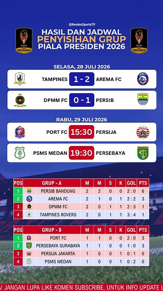 Full 2026 President's Cup Results Today - DPMM FC vs Persib #persibschedule #presidentscup2026
