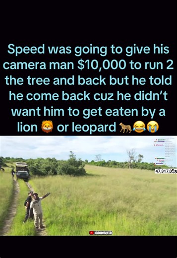 Speed was going to give his camera man $10,000 to run 2 the tree and back in the Botswana safari 😭 #speed #botswana #safari #africa #fyp