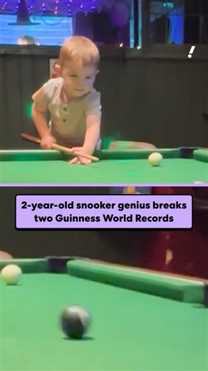 A two-year-old snooker prodigy has secured multiple Guinness World Records by becoming the youngest person to perform two trick shots. Manchester toddler Jude Owens successfully executed a pool bank shot at two years and 302 days old on October 12 2025. Just weeks earlier, at two years and 261 days old, he completed a snooker double pot. #snooker #pool #GuinnessWorldRecord #skills | Yahoo UK