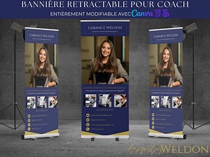 Retractable Roll-up Banner Template for Coaches, Coaching, Beauty, and Professional Event Banner Design, Editable on Canva - Etsy Canada
