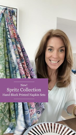 This just in. Beautiful colour and pattern to juice up your entertaining! Welcome to our new easy-breezy Spritz Collection. We’ve got all sorts of summer essentials coming your way and we’re kicking off this limited edition capsule collections with napkins. Designed here in Canada and made in India from 100% cotton artisanally crafted hand block prints, each pattern is unique and bursting with summer Spritz spirit. We’ve got 20 stunning patterns perfect for everyday dining, or your next spring/s
