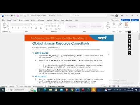 New Perspectives Access 2019 | Module 4: SAM Critical Thinking Project 1c #newperspectives