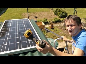 The solar system is being installed in the garden shed - Finally, the weather is cooperating 😀