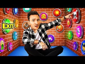 100 Mystery Buttons but Only 1 Will Get You Out! (100 Buttons Prison Challenge)