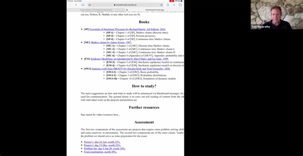 Stochastic Modelling (Spring 2020)（部分）