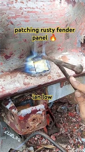 Patching rusty fender panel 🔥 #gaswelding #bodyrepair #autorepair #welding #welder