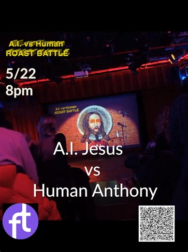 TOMORROW: A.I. vs Human Roast Battle: San Francisco Edition May 22nd 8pm - Frontier Tower ​A Human Rapper (B.Nasty) takes on a Machine-Learning A.I. in a comedy roast battle of…TOMORROW! ​The Comedy Show Where All Elements Are Created By A.I. ​-Dancing Robots: A. & I. ​-Celebrity Judges: Bruce Cherry, Colleen Marbles ​Hosted by Harmon Leon (This American Life, The Howard Stern Show) Tix: https://luma.com/ai-vs-human-roast-battle ​“A novel showdown of wit and wires – the future of comedy might ju