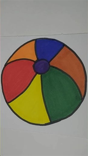 Simple beach ball drawing… but the colors are so satisfying 🎨🏖️ #markerart #drawing #art #painting