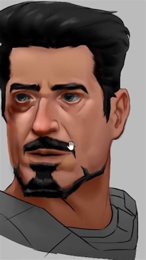 DRAWWONDER on Instagram: "Drawing Process of tony stark,It took around 1.5hr to draw and render ,i first do sketch of the drawing iam going with with a thick brush then refine the edges and then draw a silhouette generally gray then take a small round brush then with only colour from Black to white to do the shadow and highlight then after completing it then I throw a colour layer above the grayscale sketch then with liked colour I want like here he is more or less is red so I took the paint buc