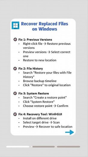 Recover Replaced/Overwritten Files in Windows (Easy Data Recovery Guide) #datarecovery #windowstips